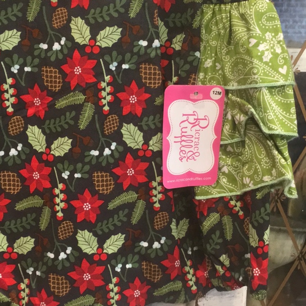New Ric rac & ruffles bubble size 12m Christmas - Picture 3 of 5